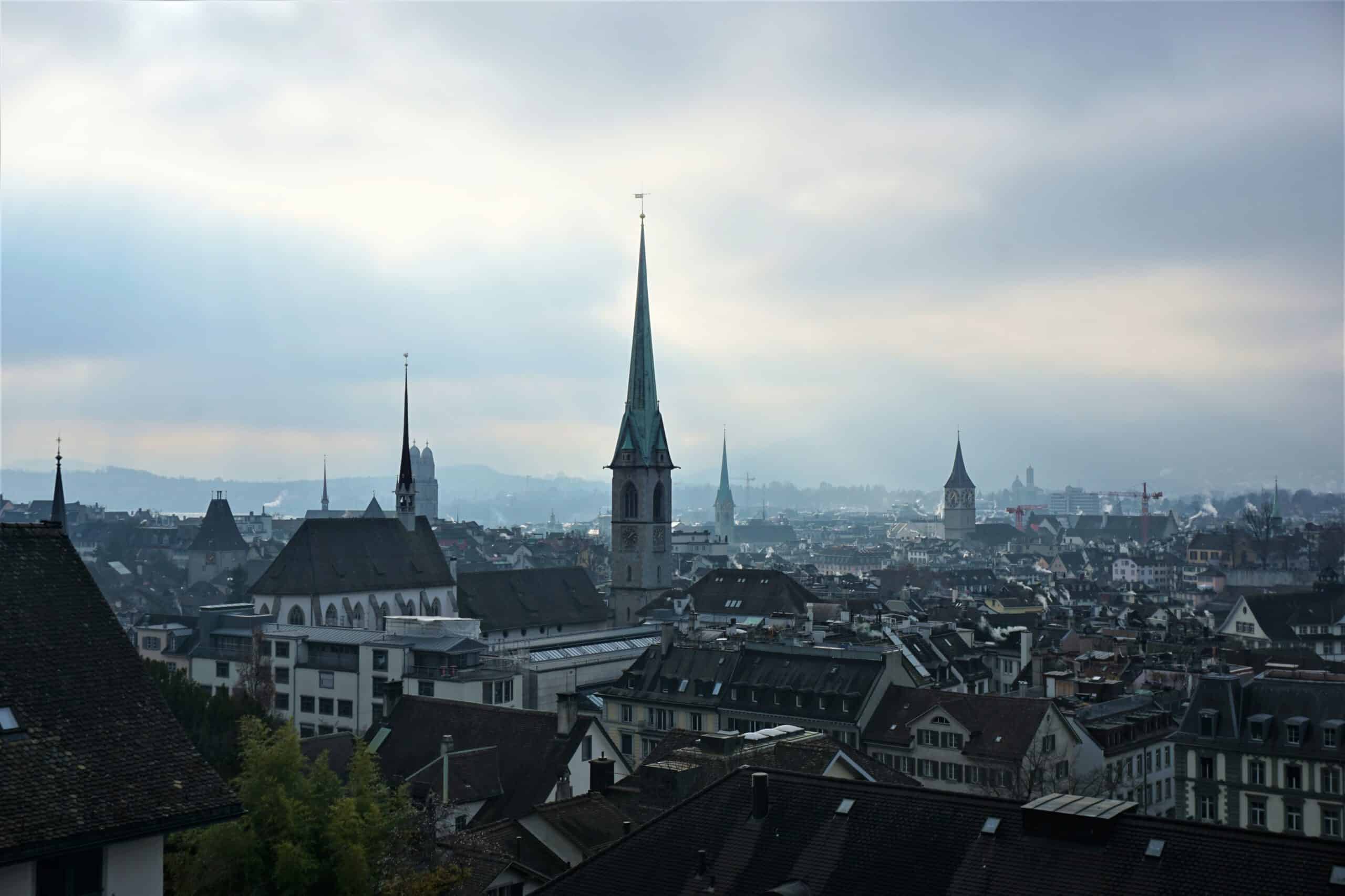 Zürich Ausblick von den Polyterrassen ferienfrei
